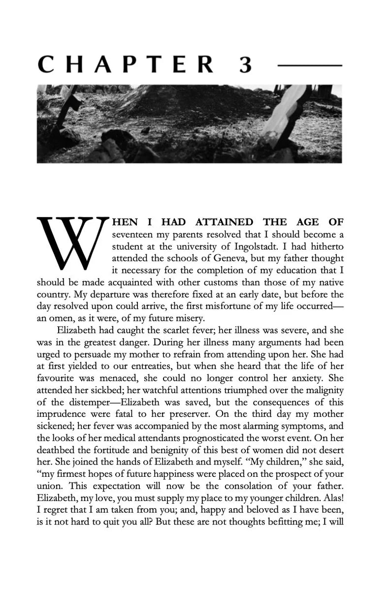 Frankenstein by Mary Shelley Typeset