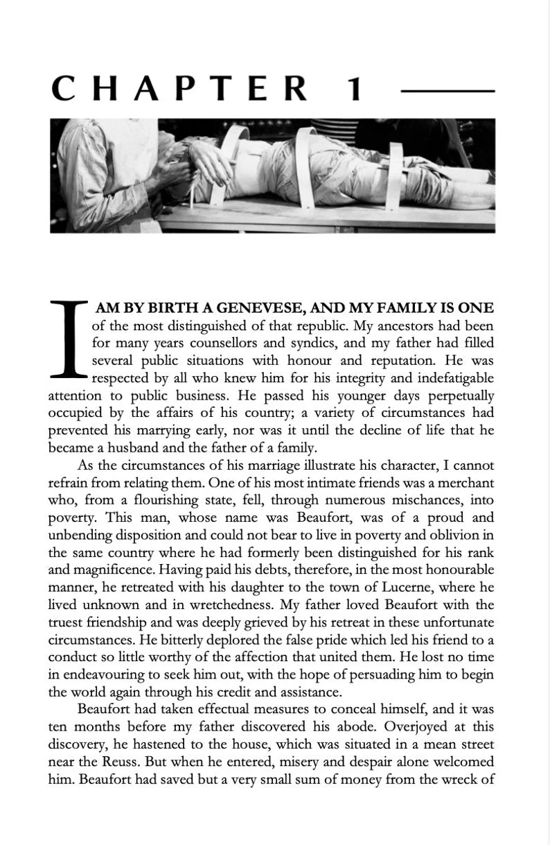 Frankenstein by Mary Shelley Typeset